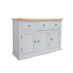 Cabinet Bits Loreo Light Grey 3 Drawer 3 Door Sideboard Brass Knob - thumbnail 2