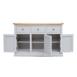 Cabinet Bits Loreo Light Grey 3 Drawer 3 Door Sideboard Brass Knob - thumbnail 5