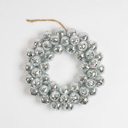 Scottish Everlastings Ltd 32cm Mirror Ball Wreath in Silver - thumbnail 2