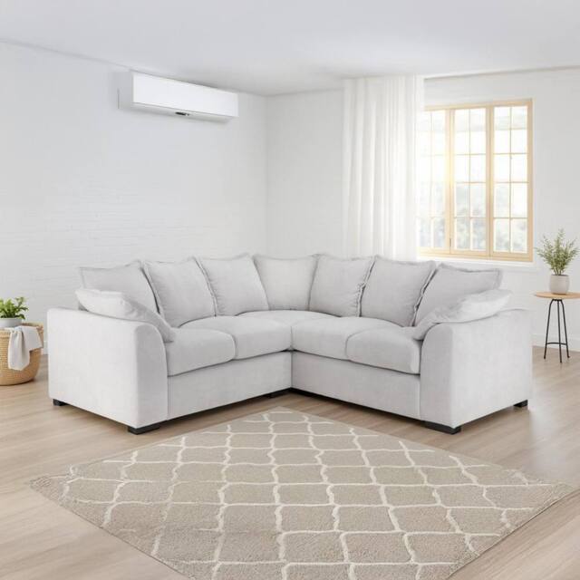 Furnishings For Less UK Colby Natural Beige 5 Seater L Shaped Corner Sofa Fabric - image 1