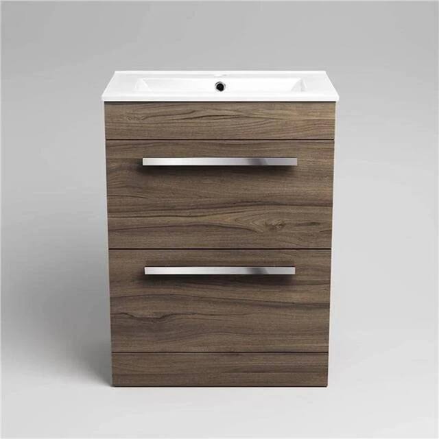 SPETLEK Sink Unit Ceramic Basin Bathroom Walnut in Brown - image 1