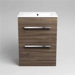 SPETLEK Sink Unit Ceramic Basin Bathroom Walnut in Brown