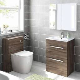 SPETLEK Sink Unit Ceramic Basin Bathroom Walnut in Brown - thumbnail 5