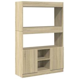 Berkfield Home Highboard¬†Sonoma Oak 92x33x140 cm Engineered Wood in Light Tan - Size: 92 x 33 x 140 cm