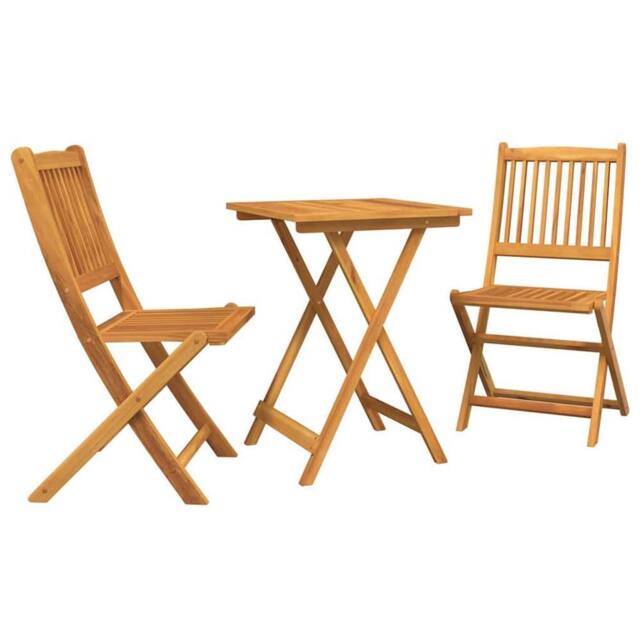 Berkfield Home 3-Piece Garden Bistro Set - Solid Acacia Wood in Brown - image 1