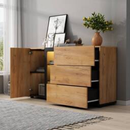 Tokpiedi Sideboard with Glass Display Cabinet in Natural - thumbnail 3