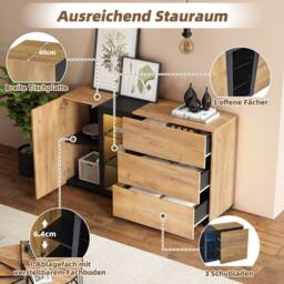 Tokpiedi Sideboard with Glass Display Cabinet in Natural - thumbnail 6