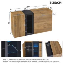Tokpiedi Sideboard with Glass Display Cabinet in Natural - thumbnail 8