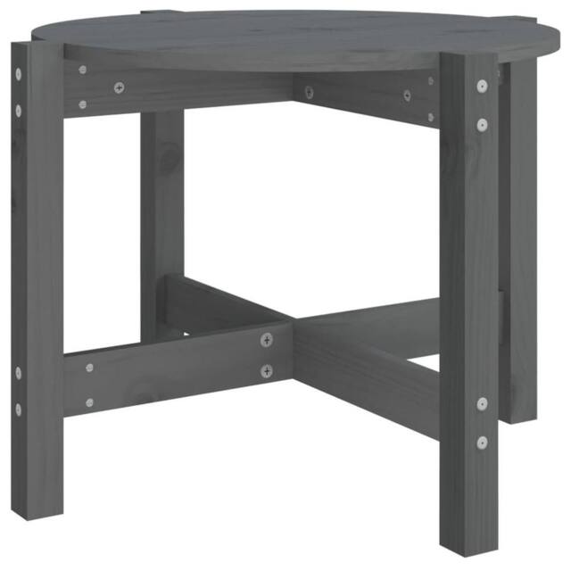 Berkfield Home Coffee Table Grey Ø 62.5x45 cm Solid Wood Pine - image 1