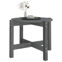 Berkfield Home Coffee Table Grey Ã˜ 62.5x45 cm Solid Wood Pine - thumbnail 4