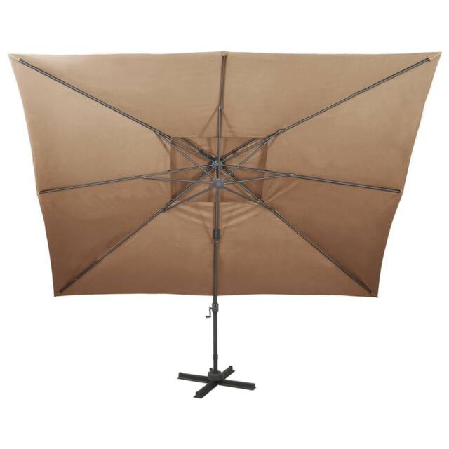 Berkfield Home Durable Cantilever Garden Parasol with Double Top Taupe 400x300 cm - image 1