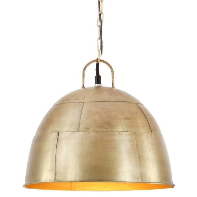 Berkfield Home Industrial Vintage Hanging Lamp 25 W Brass Round 31 cm E27 in Gold - image 1