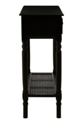 Orsina Rectangular Console Table With 2 Drawers for Hallway, Pine Wood Hallway Table for Home Décor, Wood Table with 2 Drawers for Office in Black - thumbnail 2