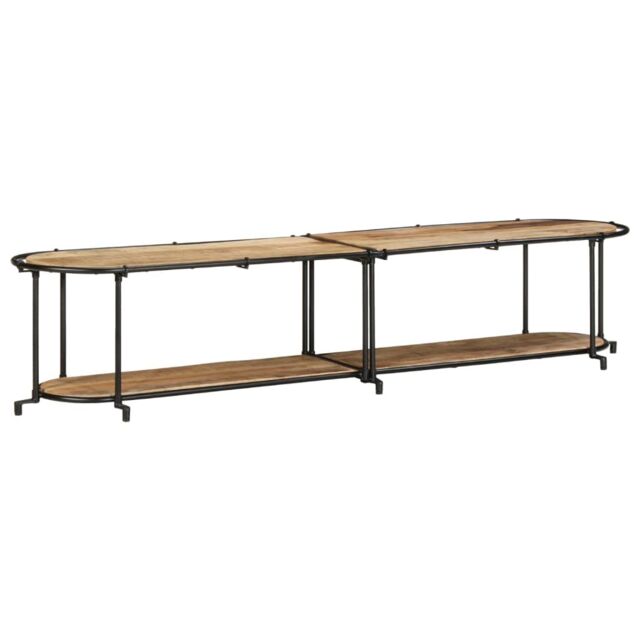 Berkfield Home TV Cabinet 200x42x40 cm Solid Wood Rough Mango in Brown - Size: 200 x 42 x 40 cm - image 1