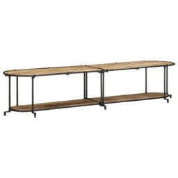Berkfield Home TV Cabinet 200x42x40 cm Solid Wood Rough Mango in Brown - Size: 200 x 42 x 40 cm - thumbnail 2
