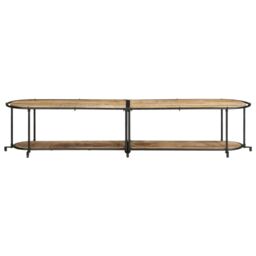 Berkfield Home TV Cabinet 200x42x40 cm Solid Wood Rough Mango in Brown - Size: 200 x 42 x 40 cm - thumbnail 4