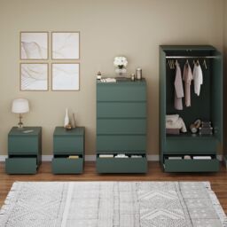 Home Discount Vida Designs Denver 4Pc Bedroom Set(2 Bedside, 5 Drawer Chest, Wardrobe) in Green - thumbnail 8
