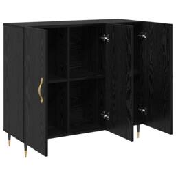 Berkfield Home Sideboard with Storage with Door Black 90 x 34 x 80 cm Engineered wood - thumbnail 5