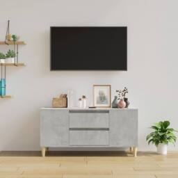 Berkfield Home TV Cabinet Concrete Grey 102x44.5x50 cm Engineered Wood - thumbnail 1