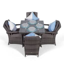 Thats Furniture Arizona Square 4 Seater Rattan Patio Dining Set in Grey - thumbnail 3