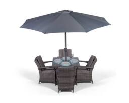 Thats Furniture Arizona Square 4 Seater Rattan Patio Dining Set in Grey - thumbnail 6