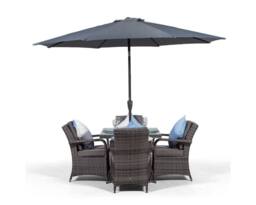 Thats Furniture Arizona Square 4 Seater Rattan Patio Dining Set in Grey - thumbnail 2