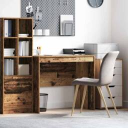 Berkfield Home Modern Writing Desk - Old Wood Old wood Particle board 90 x 50 x 76 cm in Brown - thumbnail 2