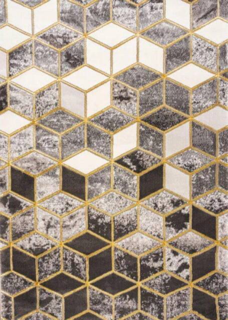 Celebrity Interiors Bianco 207IA Grey/Gold Rug in Grey - Size: 80 cm x 150 cm - image 1