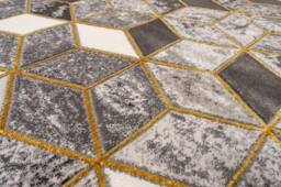 Celebrity Interiors Bianco 207IA Grey/Gold Rug in Grey - Size: 80 cm x 150 cm - thumbnail 3