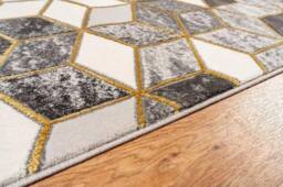 Celebrity Interiors Bianco 207IA Grey/Gold Rug in Grey - Size: 80 cm x 150 cm - thumbnail 2