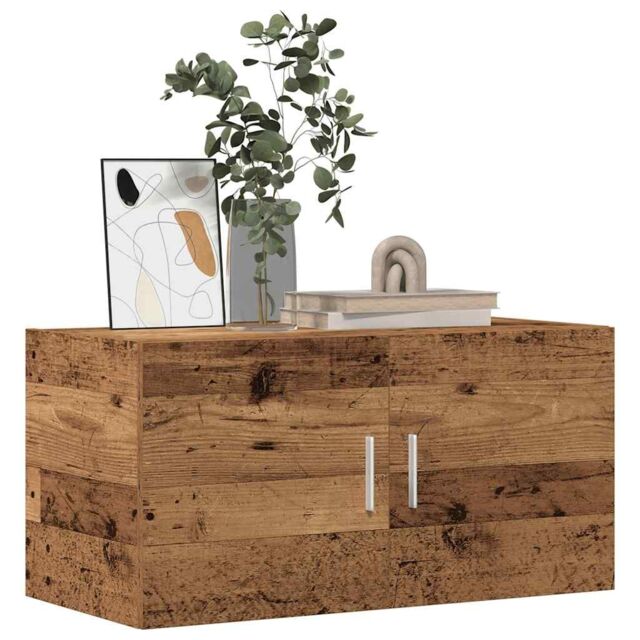 Berkfield Home Wall Cabinet Old Wood 80x39x40 cm Engineered Wood in Brown - Size: 80 x 39 x 40 cm - image 1