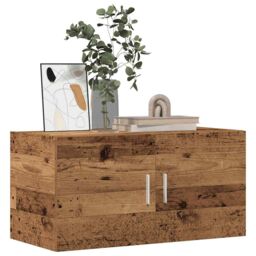 Berkfield Home Wall Cabinet Old Wood 80x39x40 cm Engineered Wood in Brown - Size: 80 x 39 x 40 cm - thumbnail 1
