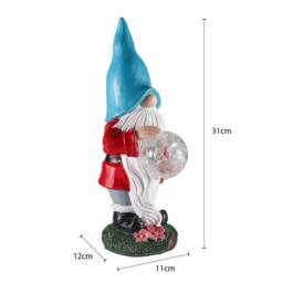 Voltico LED Garden Gnome with Crystal Ball Garden Ornament 31cm - thumbnail 5