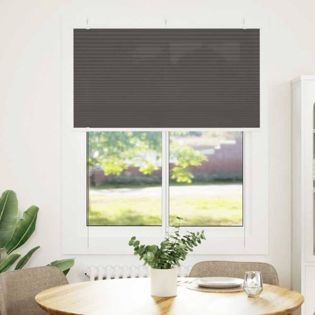 Berkfield Home Pleated Blind Black 105x150 cm Fabric Width 104.4 cm Polyester - image 1