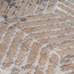 Kukoon Greige Distressed Abstract Geometric Motif Rug in Beige - Size: 70 cm x 240 cm - thumbnail 5