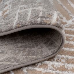 Kukoon Greige Distressed Abstract Geometric Motif Rug in Beige - Size: 70 cm x 240 cm - thumbnail 6