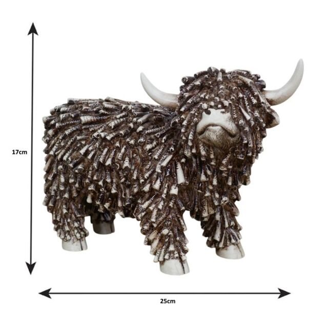 Gifts Direct 2 U Highland Cow Twig Effect Standing Ornament in Brown - Size: Large - image 1