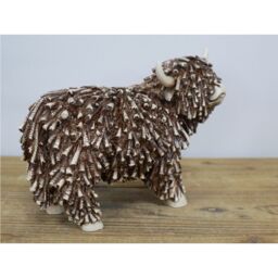 Gifts Direct 2 U Highland Cow Twig Effect Standing Ornament in Brown - Size: Large - thumbnail 5