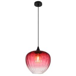 Netlighting Sander Dome Pendant Ceiling Light Matt Black Red Glass Shade 1x E27 - thumbnail 1