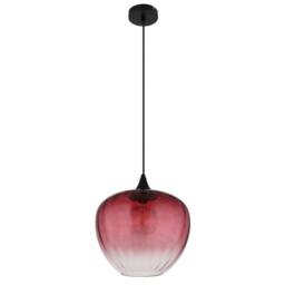 Netlighting Sander Dome Pendant Ceiling Light Matt Black Red Glass Shade 1x E27 - thumbnail 2