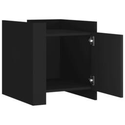Berkfield Home Bedside Cabinet Black 45x50x50 cm Engineered Wood - Size: 45 x 50 x 50 cm - thumbnail 7