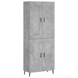 Berkfield Home Highboard Concrete Grey 69.5x34x180 cm Engineered Wood - thumbnail 1