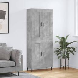 Berkfield Home Highboard Concrete Grey 69.5x34x180 cm Engineered Wood - thumbnail 2