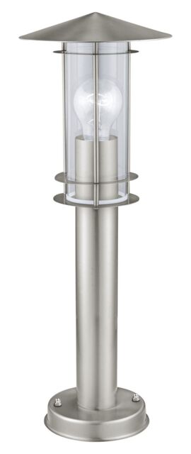 Loops IP44 Outdoor Bollard Light Stainless Steel 500mm 60W E27 Driveway Lamp Post in Metallics - image 1