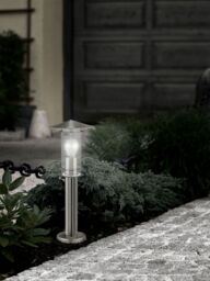 Loops IP44 Outdoor Bollard Light Stainless Steel 500mm 60W E27 Driveway Lamp Post in Metallics - thumbnail 3
