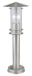 Loops IP44 Outdoor Bollard Light Stainless Steel 500mm 60W E27 Driveway Lamp Post in Metallics