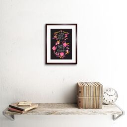 "Artery8 Wall Art Print What Does not Kill You Funny Pink Framed in Brown - Size: W7"" x H9""" - thumbnail 2
