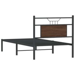 Berkfield Home Bed Frame without Mattress Brown Oak 90x200 cm Engineered Wood - thumbnail 8