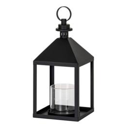Lemon Pavilion Furniture and Decor Astra Medium Lantern with Glass Candle Holder - L17xW17xH38 cm - Black - thumbnail 1
