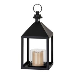 Lemon Pavilion Furniture and Decor Astra Medium Lantern with Glass Candle Holder - L17xW17xH38 cm - Black - thumbnail 2